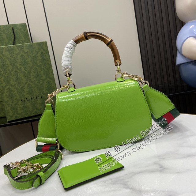 Gucci專櫃古馳最新款Bamboo 1947系列小號竹節手提包 jh2446型號：675797